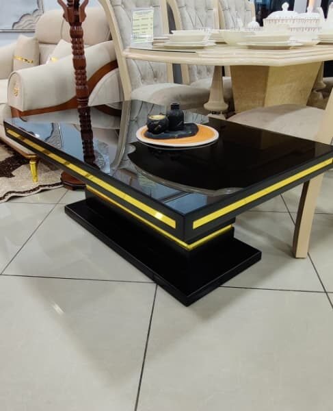 TABLE BASSE CESAR NOIR A BANDE PR01884
