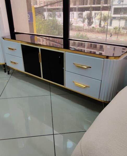 TABLE TV KIT BEIGE DORE AVEC LED PR01832