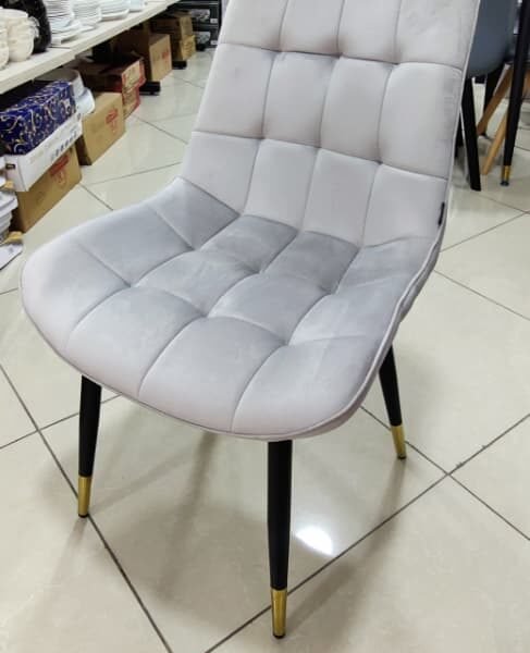 CHAISE VELOUR GRIS CLAIR CF41V