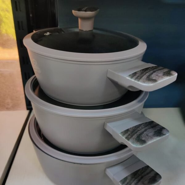 PACK GRIS MARMITE POELE 26CM POELE 28CM