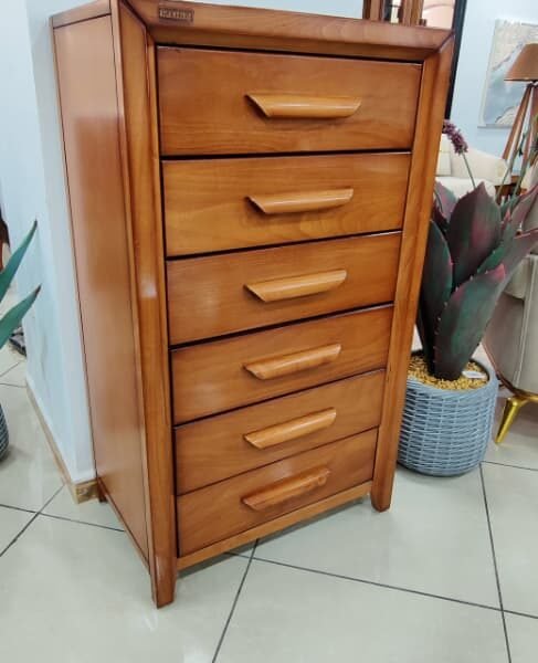 COMMODE M EN HETRE 6 TIROIRS AVEC POIGNEE