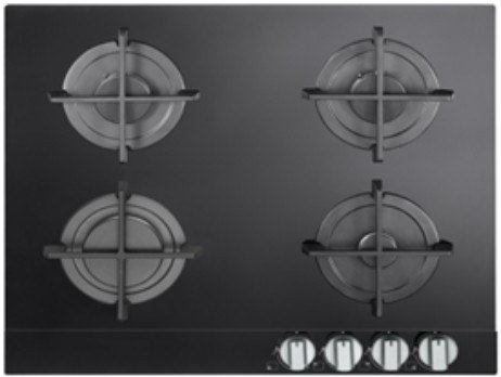 PLAQUE ROSIER 4 FEUX VERRE NOIR RVG6BALG-2